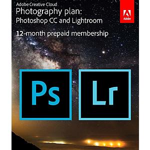 Prime Members: 1-Year Adobe Creative Cloud Photography Plan (PC/Mac)  $96