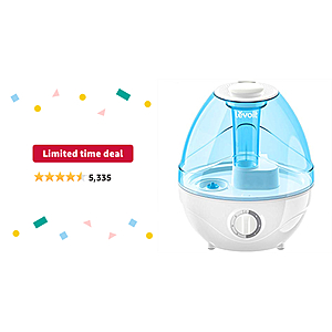 Limited-time deal: LEVOIT Cool Mist Humidifiers for Bedroom, 2.4L Ultrasonic Air Vaporizer for Babies [BPA Free], 24dB Ultra Quiet, Optional Night Light, Filterless, 0.63 - $28.49