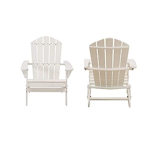 Acacia Classic White Folding Wooden Outdoor Adirondack Chair (2-Pack) $108.  Reg $185.  F/S from Home Depot.
