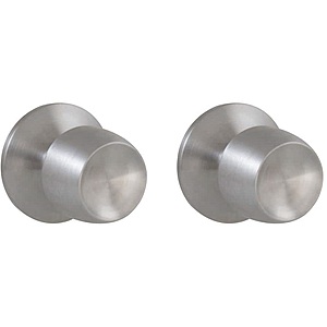 2-Pack Defiant Brandywine Stainless Steel Door Knob Sets: Bed/Bath $9.50, Closet $9 + Free Shipping