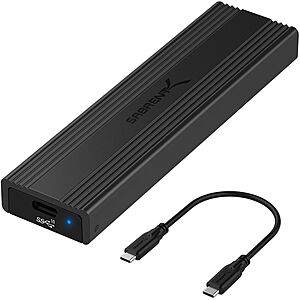 Sabrent USB 3.2 Type-C Tool-Free Enclosure for M.2 PCIe NVMe & SATA SSD $20 + Free Shipping