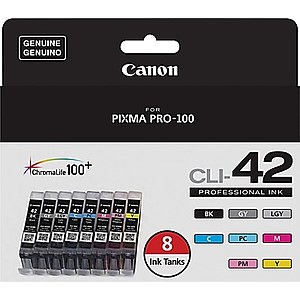 Canon CLI-42 Ink, 8/Pack @ Staples after $30 off coupon $96.65 / stacks with 40% back