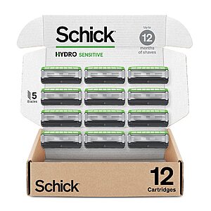 12-Count Schick Hydro Men's Sensitive Refills $15.69 w/ S&S + Free Shipping w/ Prime or on orders $25+