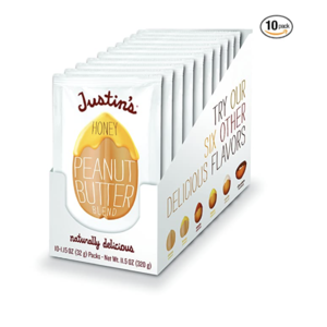 Justin's Honey Peanut Butter Squeeze Packs, Gluten-free, Non-GMO, Responsibly Sourced, 1.15 Ounce (10 Pack) $8.56 + Free Shipping w/ Prime or on $25+