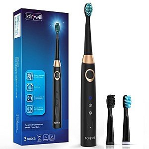 Sonic Electric Toothbrush Rechargeable for Adults, 4 Replacement Heads $23.95 -Coupon = $11.97
