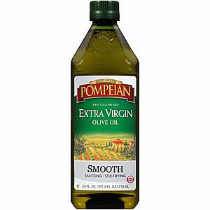 Pompeian Smooth Extra Virgin Olive Oil, First Cold Pressed 24 fl oz S&S $3.31
