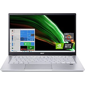 Acer Swift X 14" IPS Full HD | Ryzen 7 5800U | RTX 3050Ti GPU | 16GB LPDDR4X | 512GB SSD | Wi-Fi 6 | Backlit KB | Windows 10 Home | $899.99