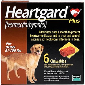 12-Treatments Heartgard Plus Chewable Tablets for Dogs 51-100 lbs $64 w/ Autoship + Free S/H