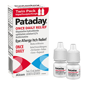 2-Pack Pataday Once Daily Eye Care Allergy Relief Eye Drops $13 + Free Store Pickup