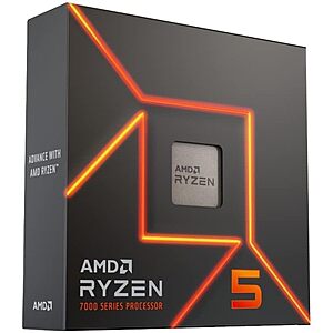 $199: AMD Ryzen™ 5 7600X 6-Core, 12-Thread Unlocked Desktop Processor