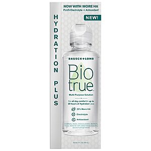 4oz Bausch + Lomb Bio True Hydration Plus Multi Purpose Solution $1.34 + Free Store Pickup on Orders $10+