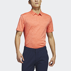 adidas Men's Textured Jacquard Golf Polo Shirt (Coral Fusion; L, XL or 2XL) $15 + Free Shipping