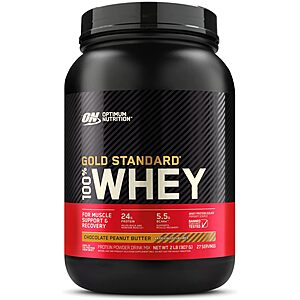 2-Lb Optimum Nutrition Gold Standard 100% Whey Protein Powder (Chocolate Peanut Butter or Vanilla Ice Cream) $21.12 w/ S&S + Free Shipping w/ Prime or on $35+
