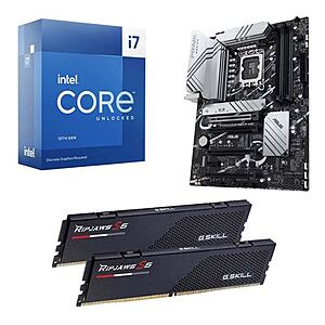 MicroCenter Intel Core i7-13700K, ASUS Z790-P Prime WiFi DDR5, G.Skill 32GB DDR5-6000 Kit, Computer Build Bundle - $499.99