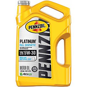 Pennzoil Platinum 5W-30 Full Synthetic Motor Oil, 5 Quart $16.39 +Free S&H