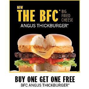 Carl's Jr. Printable Coupon: Buy One, Get One Free: The Big Fried Cheese (BFC) Angus Thickburger (Valid thru 2/29)