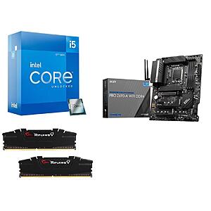 Intel Core i5-12600K Processor + MSI PRO Z690-A Wifi DDR4 ATX Motherboard + G.SKILL Ripjaws V Series 32GB (2x16GB) DDR4 3600 RAM Bundle - $349.99 + Free Shipping