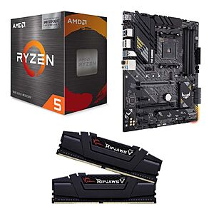 AMD Ryzen 5 5600X3D Processor, ASUS TUF Gaming B550 Plus WiFi II DDR4, G.Skill Ripjaws V 16GB DDR4-3200 Kit Bundle - $329.99 + Free Curbside Pickup Only