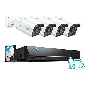Reolink RLK8-810B4-A Smart 4K PoE IP Cameras Security Kit with Person/Vehicle Detection $447.99