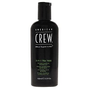 3.3oz American Crew Men's 3-in-1 Shampoo, Conditioner & Body Wash (Tea Tree Scent) $2.15