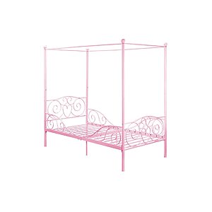 DHP Metal Canopy Kids Twin Platform Bed w/ Four Post Design (Pink) $89 + Free Shipping