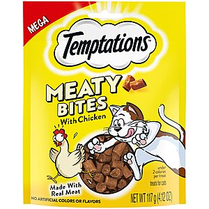 4.12-Oz Temptations Meaty Bites Soft and Savory Cat Treats (Chicken Flavor) & More $4.20 w/S&S + Free Shipping w/ Prime or on $35+
