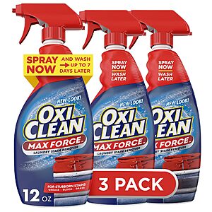 3-Pack 12-Oz Oxi Clean Max Force Laundry Stain Remover Spray $9 ($3 Ea) w/ S&S + Free Shipping w/ Prime or on $35+