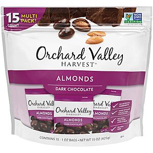15-Count 1-Oz Orchard Valley Harvest Dark Chocolate Covered Almonds $9 ($0.60 Each) & More w/ S&S + Free Shipping w/ Prime or $35+