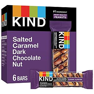 6-Count 1.4-Oz KIND Bars (Salted Caramel Dark Chocolate Nut) $5.46, (Almond Coconut) $6.59 & More w/ S&S + Free Shipping w/ Prime or on $35+