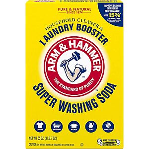 55-Oz Arm & Hammer Super Washing Soda Detergent Booster & Household Cleaner $4 w/ S&S + Free Shipping w/ Prime or $35+