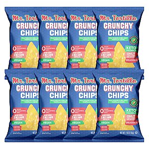 Mr. Tortilla Chips – Low Carb, Keto Friendly, Vegan, 3 Net Carbs Per Serving - High Fiber - Multigrain & Sea Salt Flavor 2oz Bags, 8 Pack $16.92 @ Amazon~Free Prime Shipping!