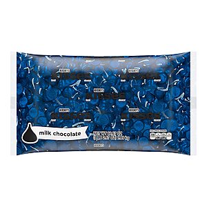 HERSHEY'S KISSES Dark Blue Foils Milk Chocolate Candy, Individually Wrapped, Gluten Free, 66.67 oz Bulk Bag (Approximately 400 Pieces)~$18.61 @ Amazon~Free Prime Shipping!