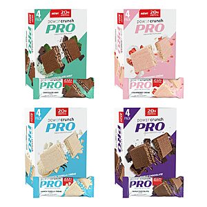 Power Crunch PRO Protein Wafer Bars, Variety Pack, in 4 Flavors 2.0 Ounce Bars (16 Count). High Protein~$20.36 @ Amazon~Free Prime Shipping!