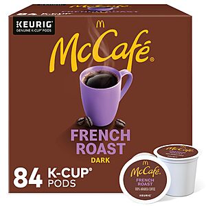 McCafe French Roast K-Cup Coffee Pods , 84 Count (Pack of 1)~$20.10 @ Amazon~Free Prime Shipping!