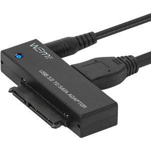 WEme USB 3.0 to SATA III Hard Drive Adapter Converter for SATA SSD/HDD/Optical Drive, 12V Power Adapter included $9.79