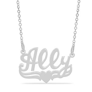 Zales Personalized Script Name w/ Heart Necklace in Sterling Silver $20 & More + Free Store Pickup