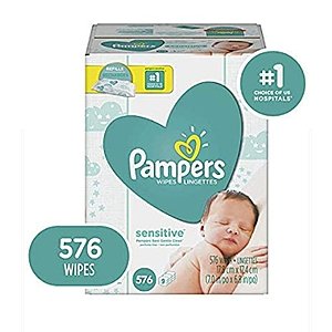 576-Count Pampers Sensitive Water Baby Diaper Wipes 2 for $22.75 w/ S&S & More + Free S&H