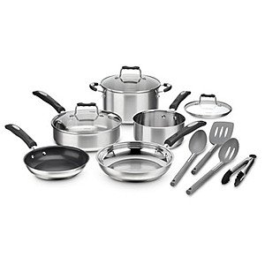 12-Piece Cuisinart Stainless Steel or Hard Anodized Cookware Set $59.50 each + Free Ship to Store