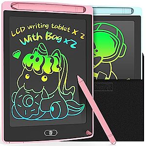 2 Pack LCD Writing Tablet for Kids Doodle Board with 2 Bag, Electronic Drawing Tablet Drawing Pads, Etch a LEYAOYAO Sketch Pad Learning Educational Toddler Toy - Gift for - $4.99