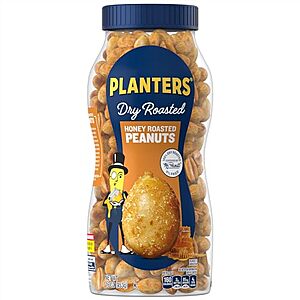 $2.30 w/ S&S: 16-Oz Planters Dry Roasted Peanuts (Honey Roasted or Sweet and Spicy)