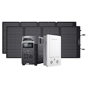 EcoFlow DELTA Pro + 2 x 160W Portable Solar Panel + Smart Home Panel - $2999