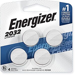 [S&S] $3.99: 4-Pack Energizer CR2032 3V Lithium Coin Cell Batteries