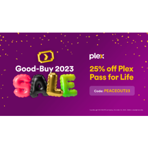 Lifetime Plex Pass Subscription Upgrade - $89.99 after 25% off code