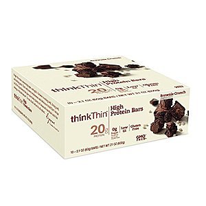 thinkThin High Protein Bars, Brownie Crunch, 2.1 oz Bar (10 Count) $8.78