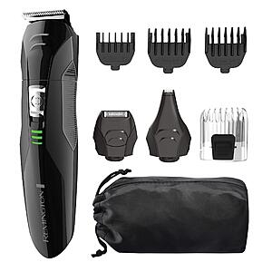 (YMMV) Remington All-in-One Grooming Kit, Lithium Powered, 8 Piece Set with Trimmer, Men's Shaver, Clippers, Beard and Stubble Combs, PG6025, Black $12.59