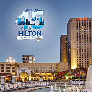 Hilton New Orleans Riverside $77.45 Per Night Including Weekends (Summer Travel July - September 2022) $78