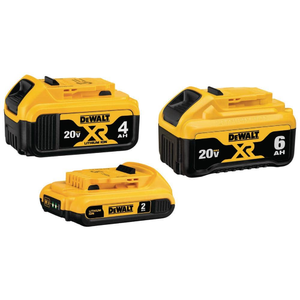 DEWALT 20-Volt MAX XR Premium Lithium-Ion 6.0 Ah Battery, 20-Volt MAX XR 4.0 Ah Battery and 20-Volt MAX 2.0 Ah Battery DCB346-3 $149