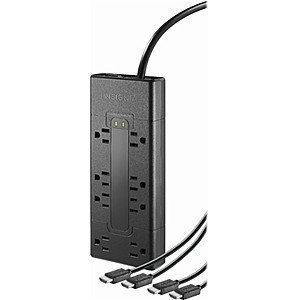 Insignia - two 4' 4K HDMI cables and 8-outlet surge protector $24.99