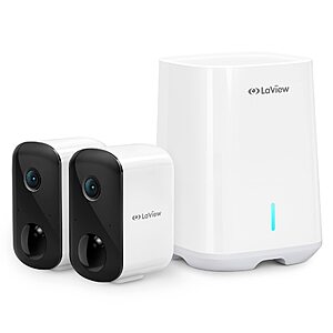 $49.50 LaView 3MP Wireless Camera for Home/Outdoor Security (2 Pack), 2K Battery Powered WiFi Camera with Night Vision, 270-Day Battery Life, AI Human Detection, 2 Way Audio