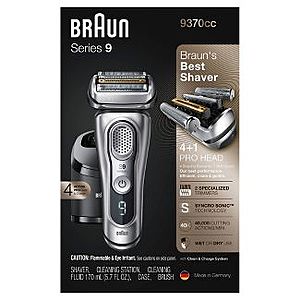 Braun Series 9 Men's Rechargeable Wet & Dry Cordless Electric Foil Shaver with Clean & Charge Station 9370cc $259.99